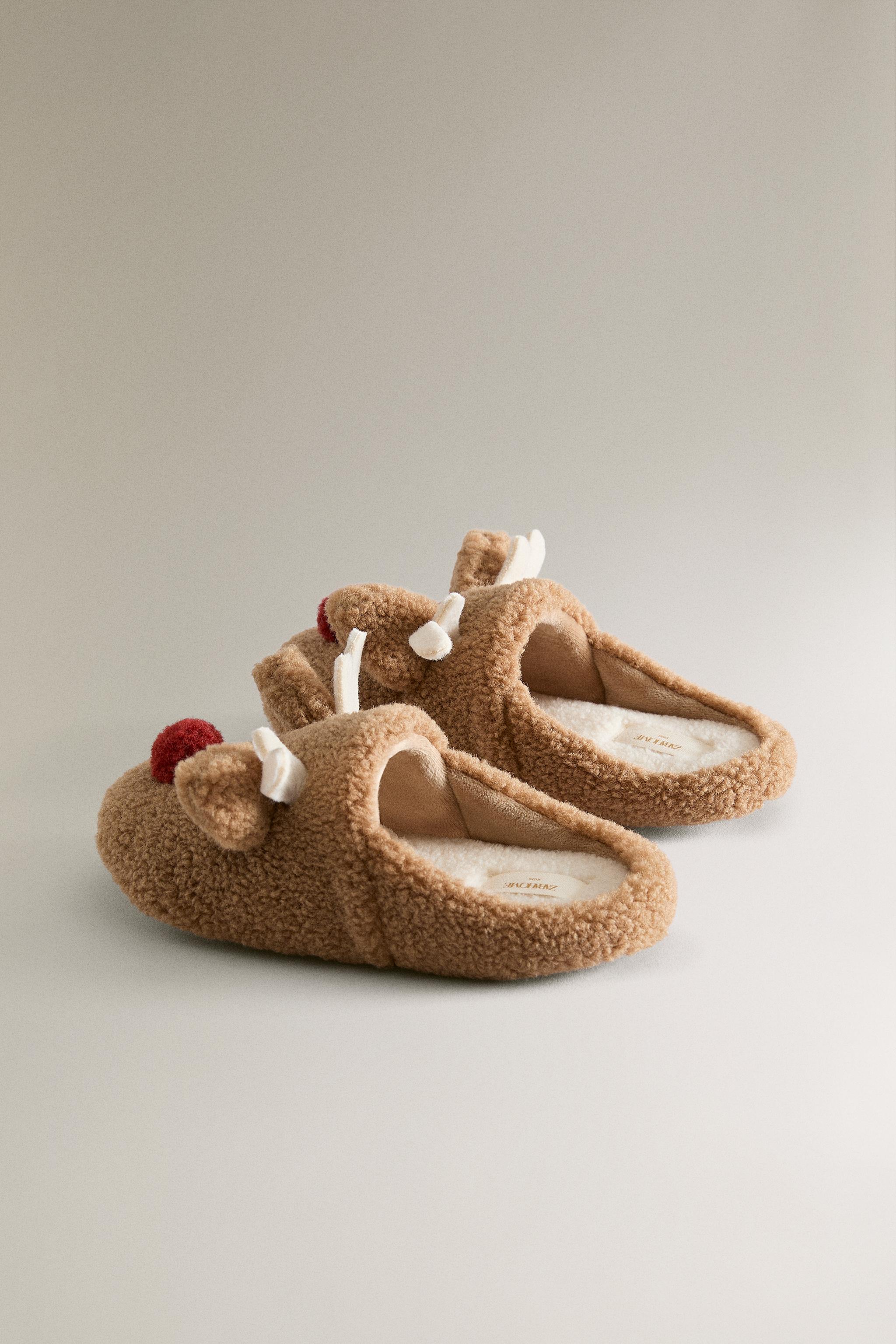 CHILDREN'S REINDEER MULE SLIPPERS